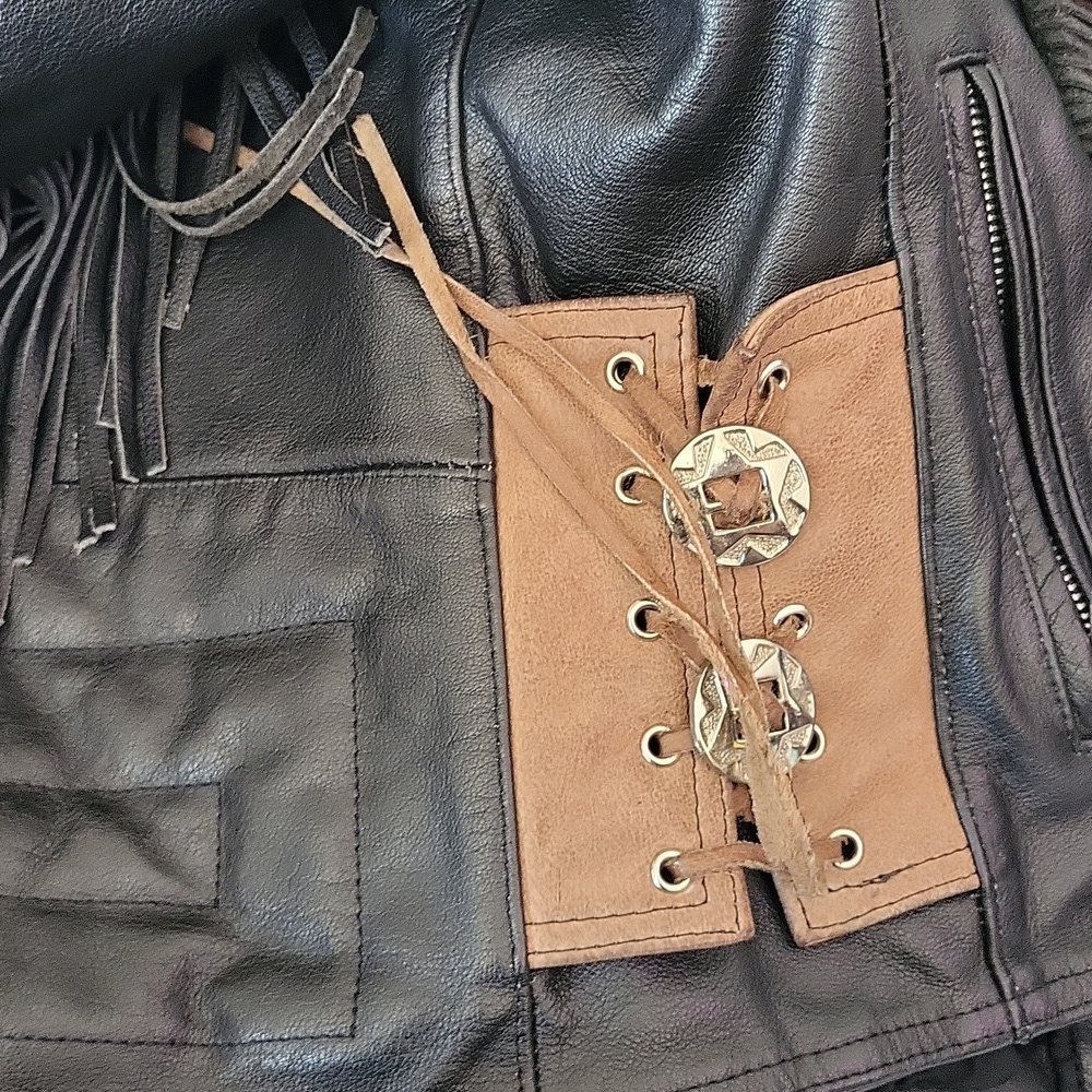 vinatge cowgirl style fringe leather jacket - Picture 8 of 9